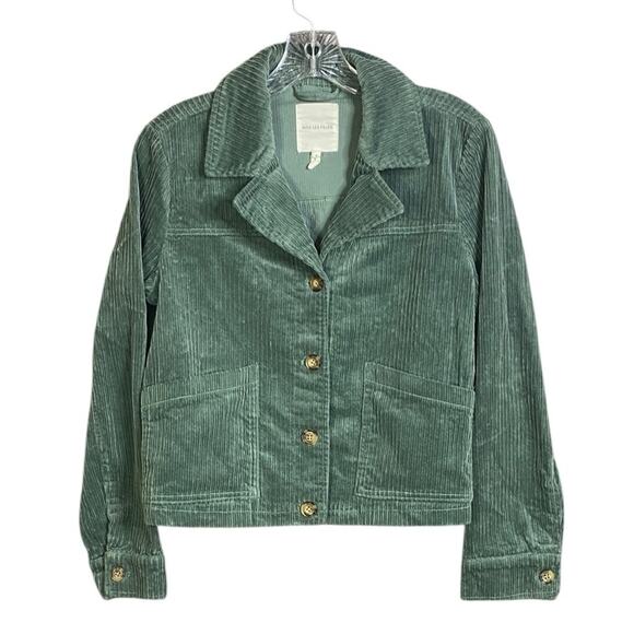 Avec Les Files Green Corduroy Cropped Jacket Women's Small - Picture 2 of 7